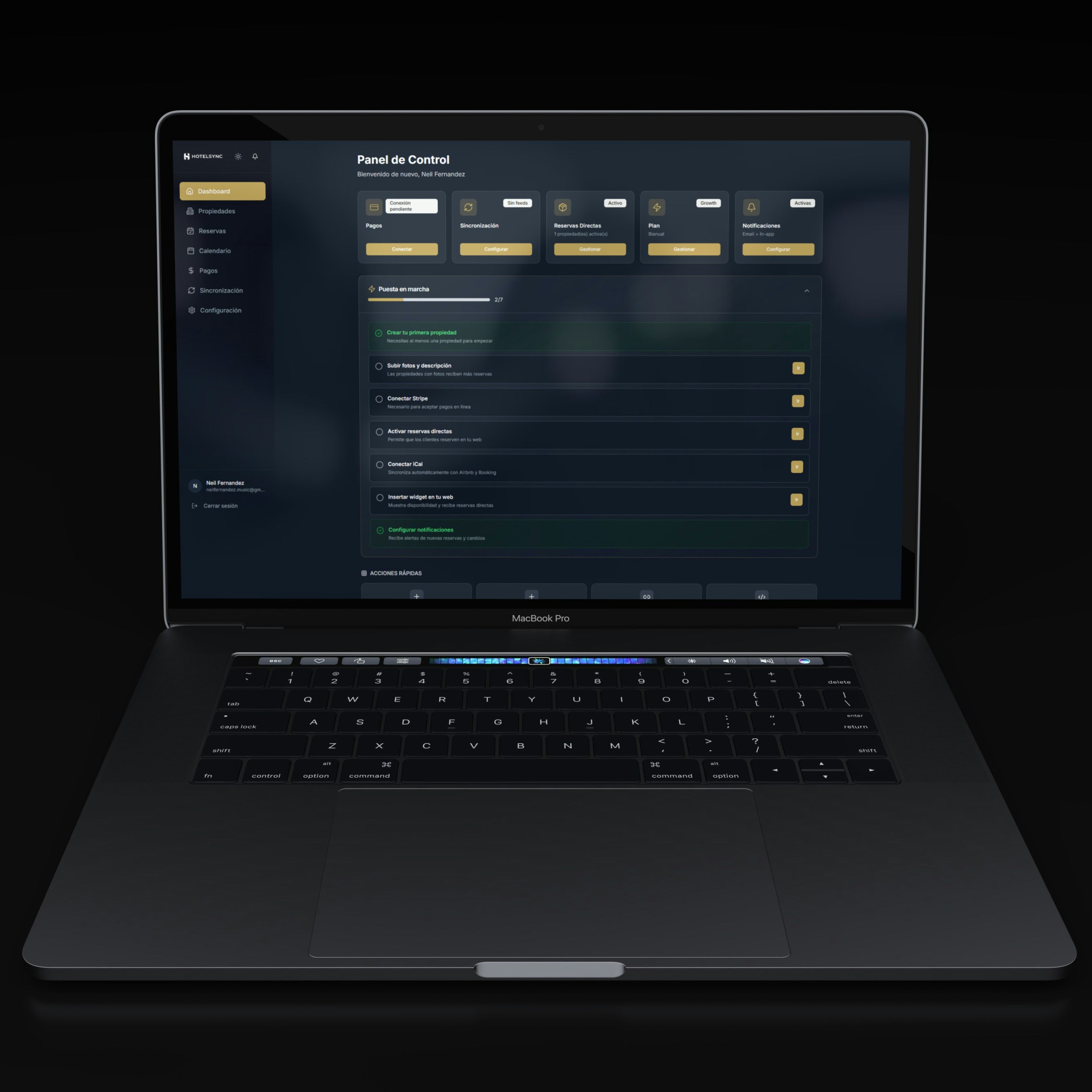 Modern SaaS dashboard displayed on a laptop